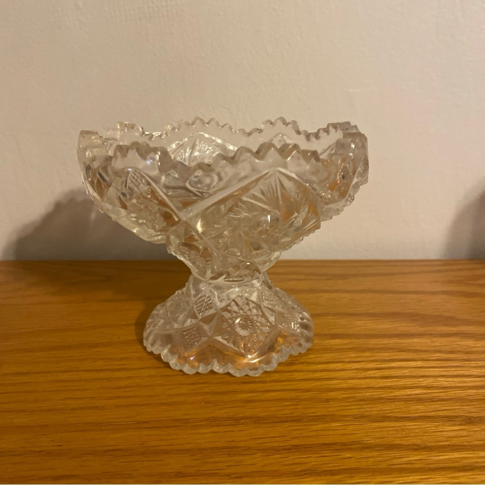 Imperial Glass Whirling Star Nucut Jelly or Jam Compote Dish